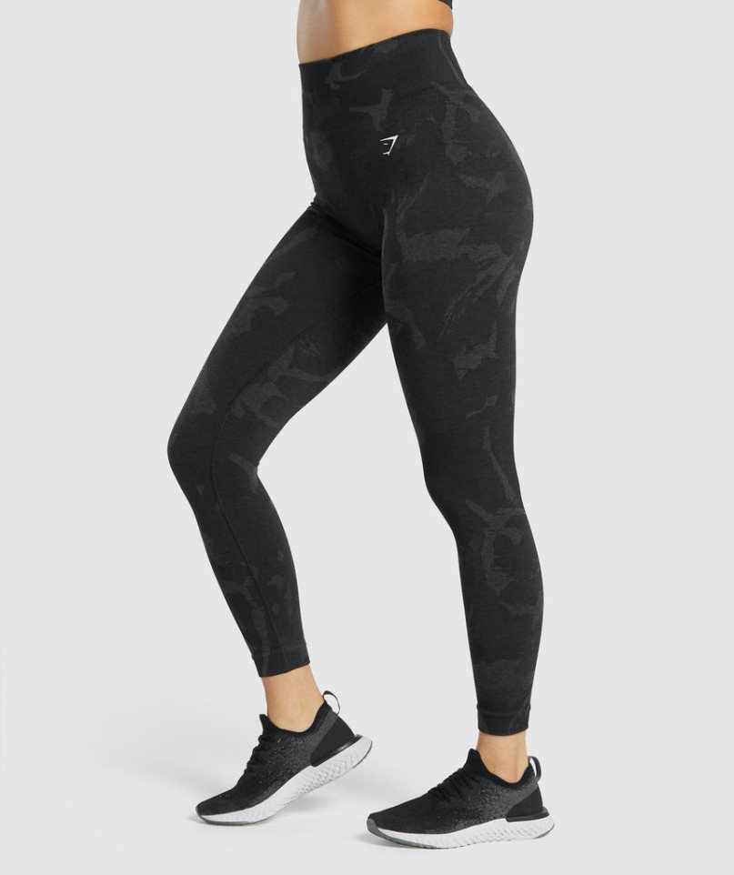 Legginsy Gymshark Adapt Camo Seamless Damskie Czarne | PL 694MQU